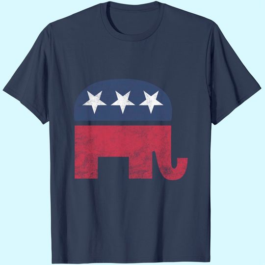 Discover Tee Luv Republican Elephant T-Shirt - Soft Touch Grey GOP Elephant Shirt