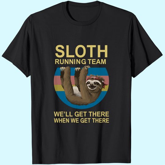 Discover Beopjesk Women's Sloth Running Team T Shirt Short Sleeve I Hate People Graphic Tees Tops