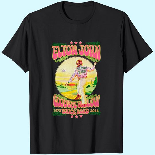 Discover Tiwywln Elton John Goodbye Yellow Brick Road Men's Fashion T-Shirt
