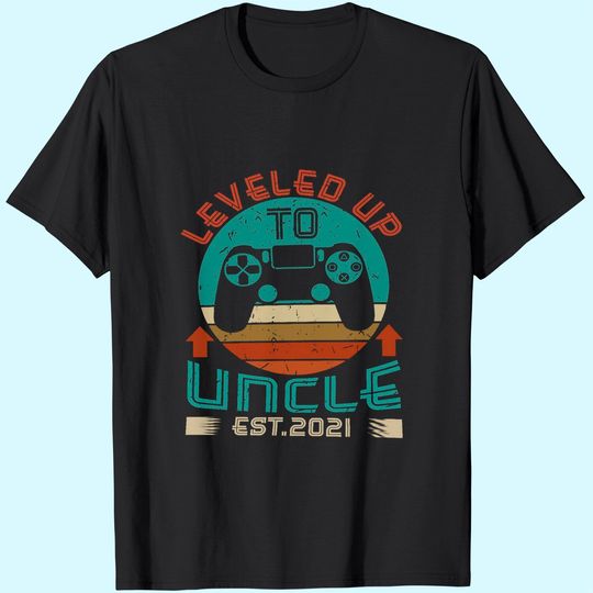 Discover Promoted To Uncle EST 2021 Leveled Up Funny T-Shirt