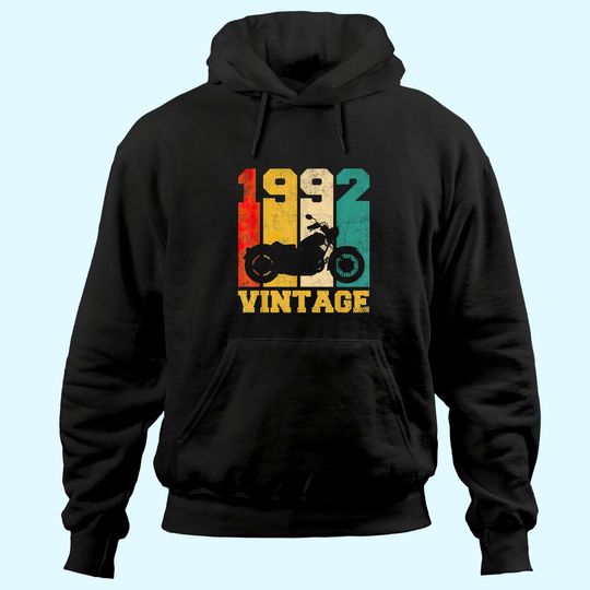 Discover 29 Years Old Gifts Vintage 1992 Motorcycle 29th Birthday Hoodie