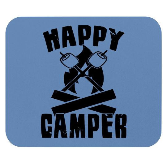 Discover Happy Camper Mouse Pad Funny Camping Cool Hiking Graphic Vintage Mouse Pad 80s Saying