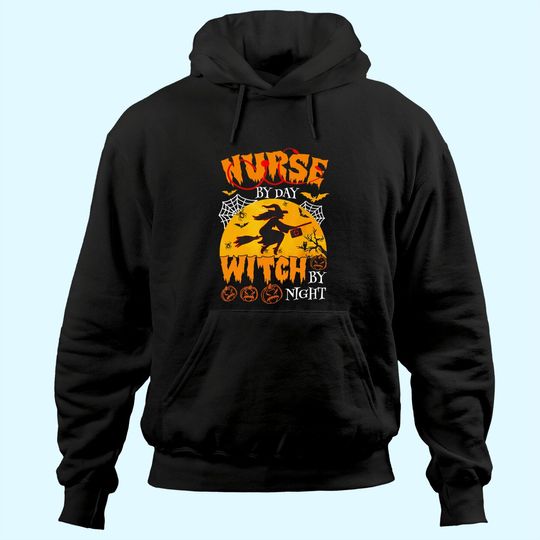 Discover Nurse By Day Witch By Night Halloween Hoodie