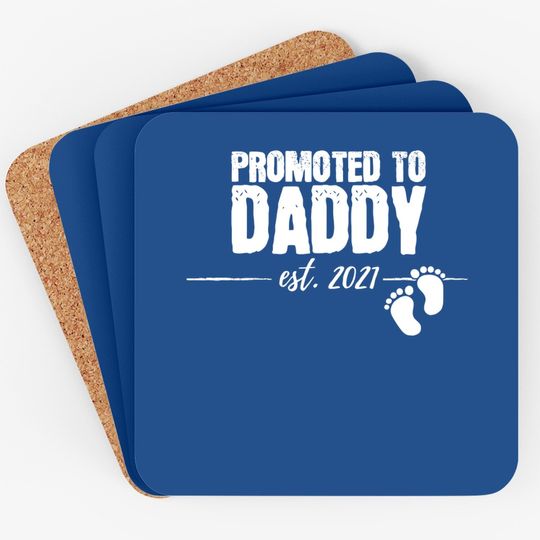 Discover Promoted To Daddy 2021 Soon To Be Dad Husband Gift Coaster