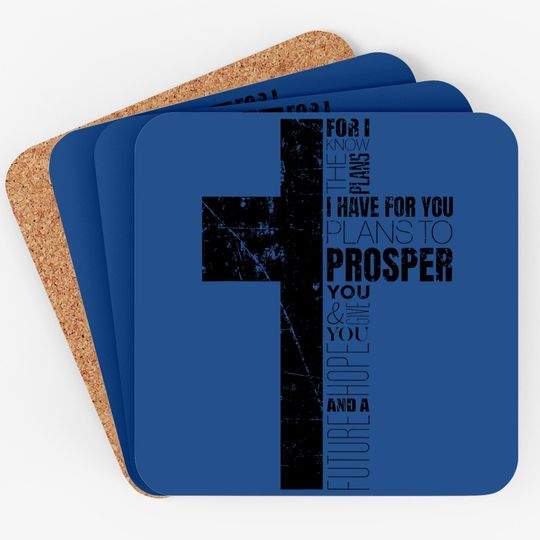 Discover Jeremiah 29:11 Christian Bible Verse Gifts Cross Religious Coaster