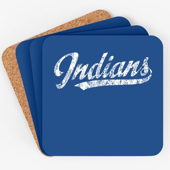 Discover Indians Mascot Coaster Vintage Sports Name Coaster Design