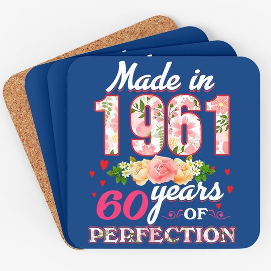 Discover Made In 1961 Design 60 Years Old 60th Birthday Coaster