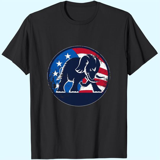 Discover ShirtInvaders Republican Party Elephant Logo - Distressed Print T-Shirt