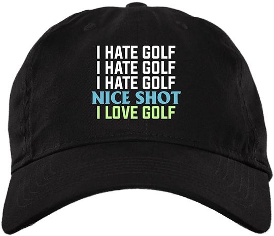 Discover I Hate Golf I Hate Golf Nice Shot I Love Golf Golf Twill Cap - Snapback Hat - Golf Lover Trucker Hat