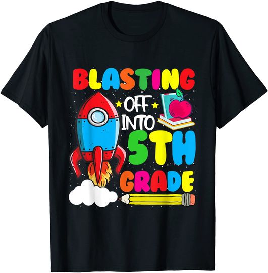 Discover Blasting Off Into 5th Grade Funny Back To School T Shirt