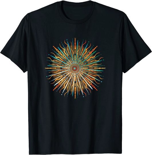 Discover Sun Mandala Geometric Abstract Starburst T Shirt
