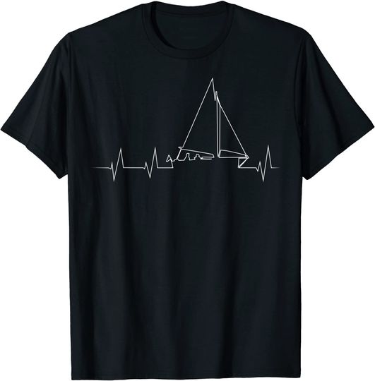 Discover Funny Sailboat Heartbeat T Shirt