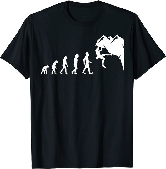 Discover Rock Climbing T-Shirt For Rock Climber Funny Evolution T Shirt
