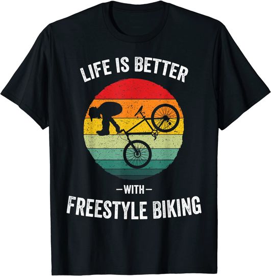 Discover Life is better with Freestyle Biking | Vintage BMX Bikes T-Shirt