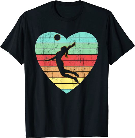 Discover Vintage Valentines Day Heart Gifts Volleyball Player T Shirt