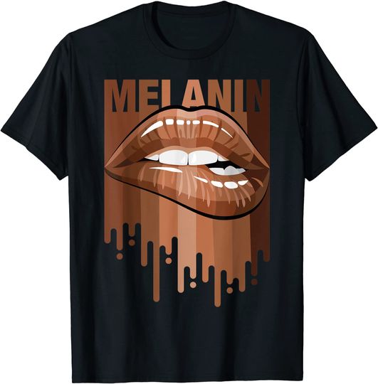 Discover Cool Melanin Girl Lips Graphic Tees, Black Girls Magic Style T-Shirt