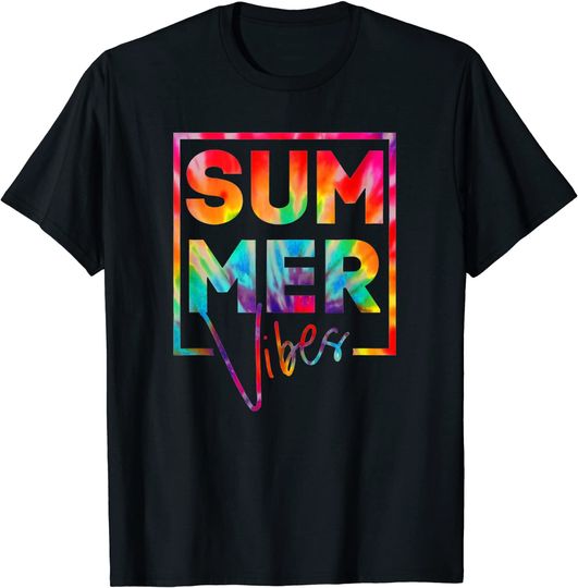 Discover Tie Dye Summer Vibes Shirt Summer Vacation T-Shirt
