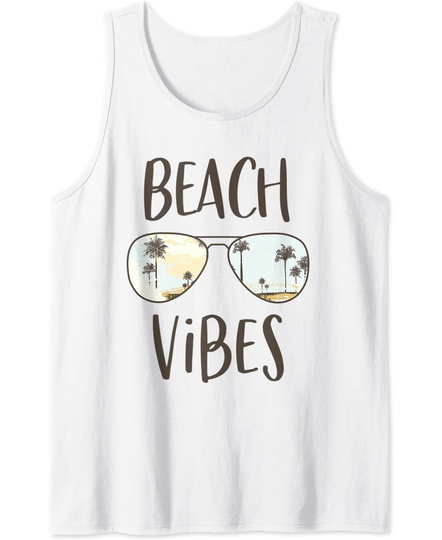 Discover Beach Vibes Sunglasses Cute Funny Summer Vacation Beach Trip Tank Top