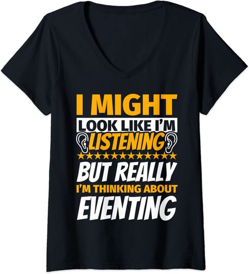 Discover Womens Eventing Look Like I'm Listening V-Neck T-Shirt