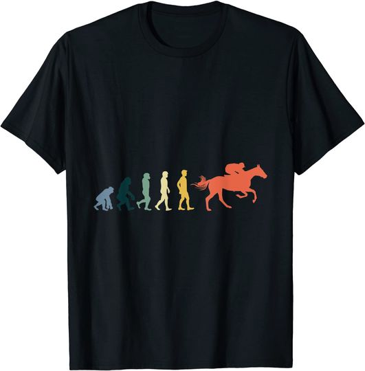 Discover Rider Horse Lover Retro Show Jumping Evolution Friesian T-Shirt
