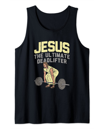 Discover Deadlift Jesus I Christian Weightlifting Workout Gym Tank Top