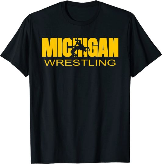 Discover Michigan Wrestling Freestyle Wrestler MI The Wolverine State T Shirt