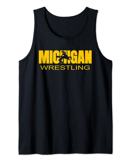 Discover Michigan Wrestling Freestyle Wrestler MI The Wolverine State Tank Top