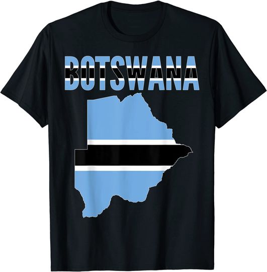 Discover Botswana Country Map Flag T Shirt