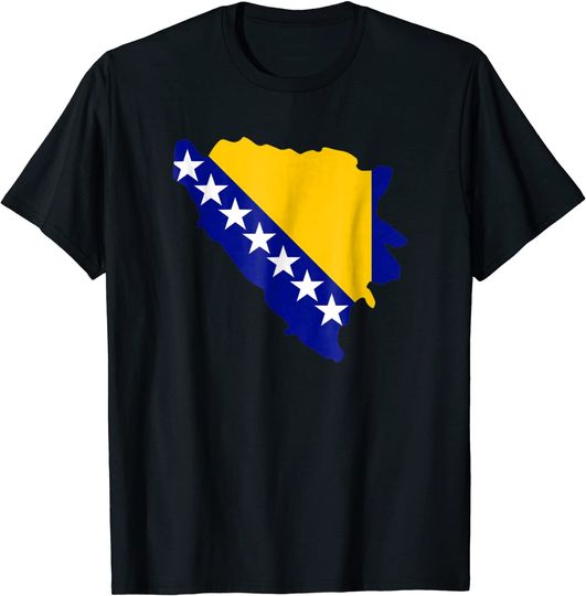 Discover Bosnia and Herzegovina Map Flag T Shirt