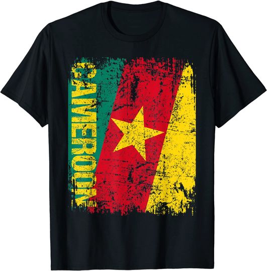 Discover Cameroon Flag Vintage Distressed T Shirt