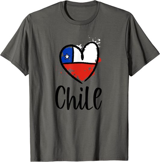 Discover Chile Heart Art Flag T-Shirt