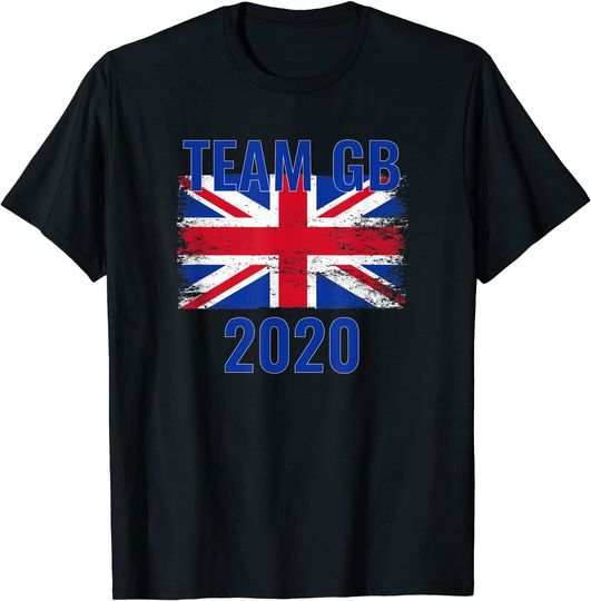 Discover Team GB Great Britain Distressed Flag T Shirt