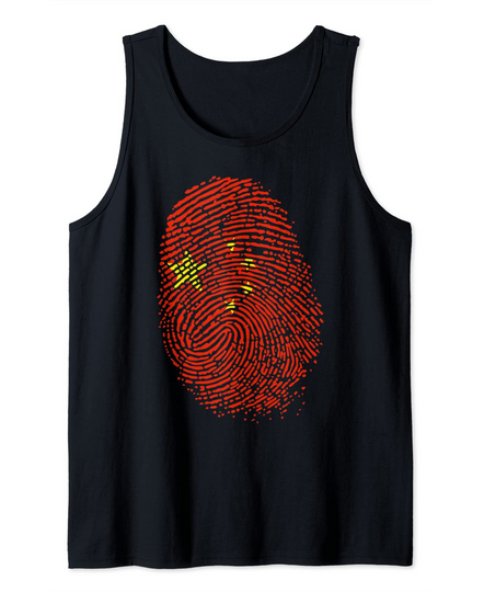 Discover Proud DNA China Thumbprint Chinese Flag Tank Top