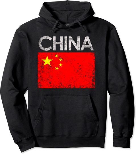 Discover Vintage China Chinese Flag Pride Gift Pullover Hoodie