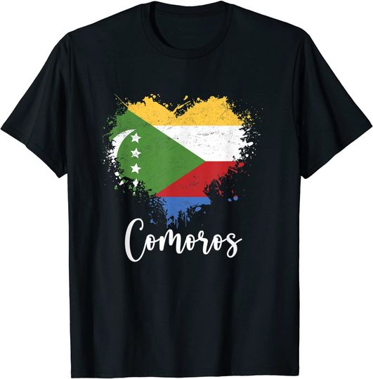 Discover I Love Comoros Flag Heart T-Shirt