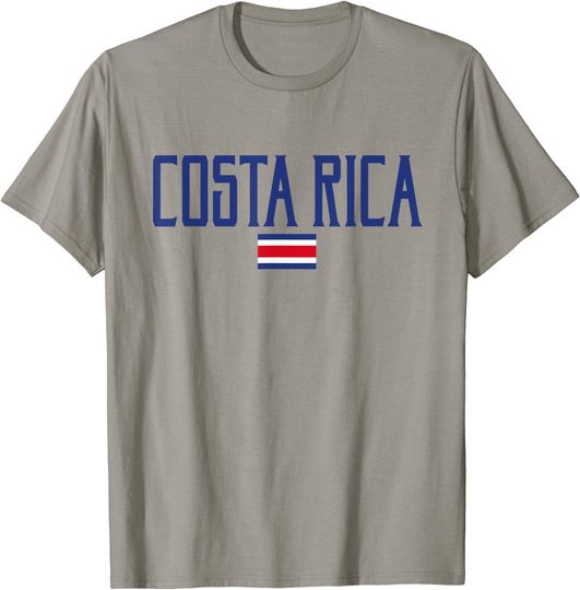 Discover Costa Rica Flag Vintage Blue Text T-Shirt