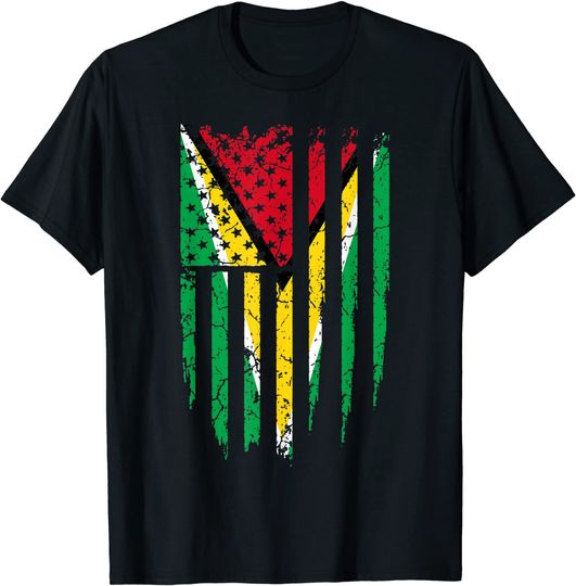 Discover American Guyana & America Flag T Shirt