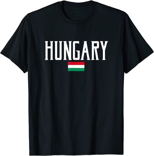Discover Hungary Flag Vintage White Text T Shirt