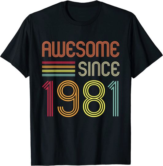 Discover Awesome Since 1981 40th Birthday Retro T-Shirt