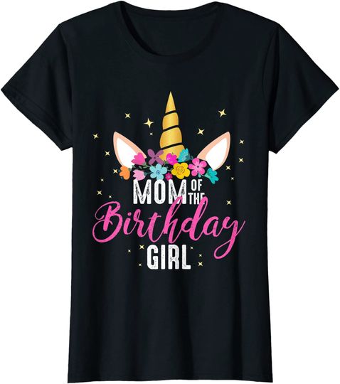 Discover Mom Of The Birthday Girl Mother Gifts Unicorn Birthday T-Shirt
