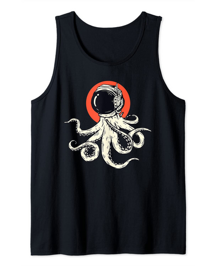 Discover Octopus Alien Outer Space UFO Mars Scifi Tank Top