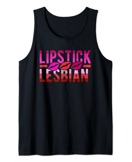 Discover Lipstick Lesbian LGBTQ Femme Pride Lips Lesbian Flag Tank Top