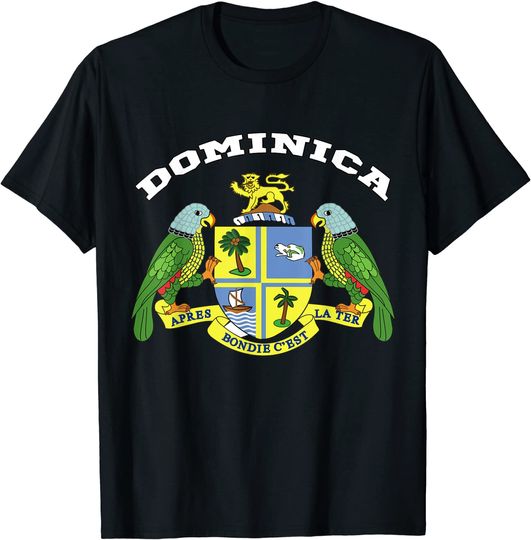 Discover Dominica Coat of Arms Souvenir Gift Flag T-Shirt