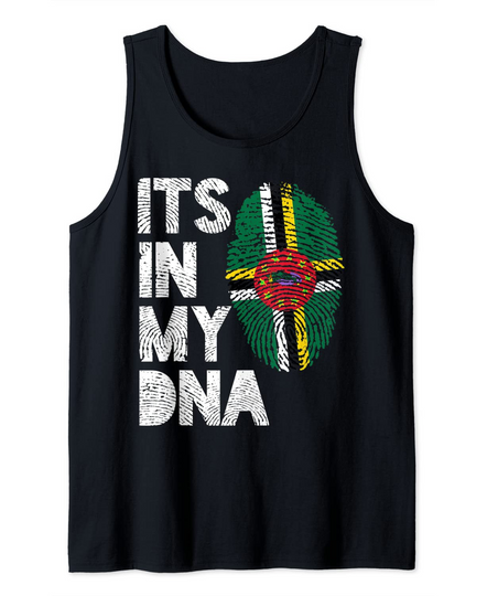 Discover Its In My DNA Dominica Flag Fingerprint Tank Top