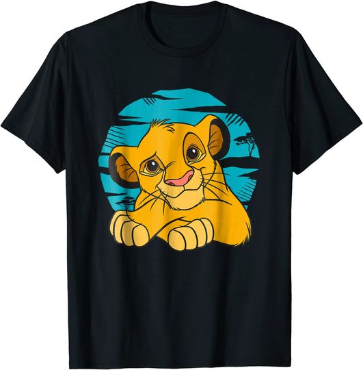 Discover The Lion King Young Simba Resting Blue 90s T Shirt