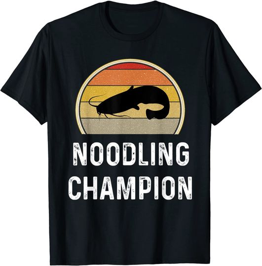 Discover Noodling Champion Catfish Fishing T Shirt