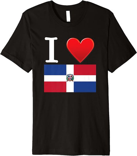 Discover I Heart Love Dominican Republic Flag Premium T-Shirt