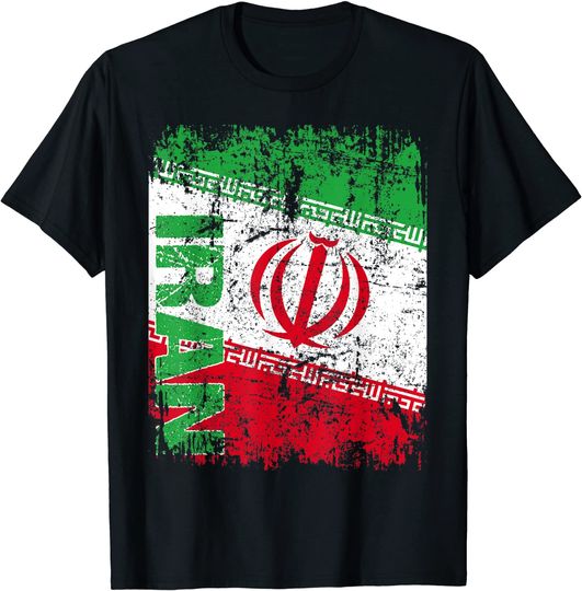 Discover Iran Flag Vintage Distressed T Shirt