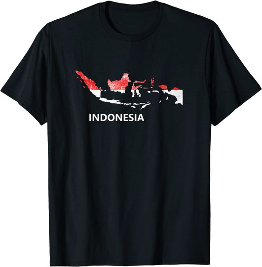 Discover Indonesia Flag Pride Distressed T Shirt