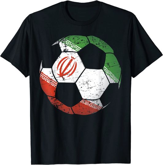 Discover Iran Soccer Ball Flag Jersey T Shirt